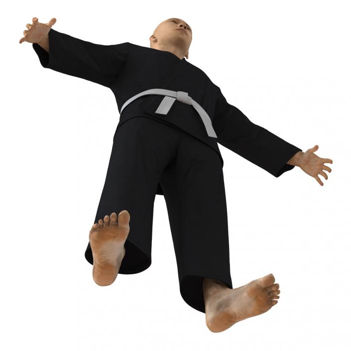 Japanese Karate Fighter Black Suit 3D model