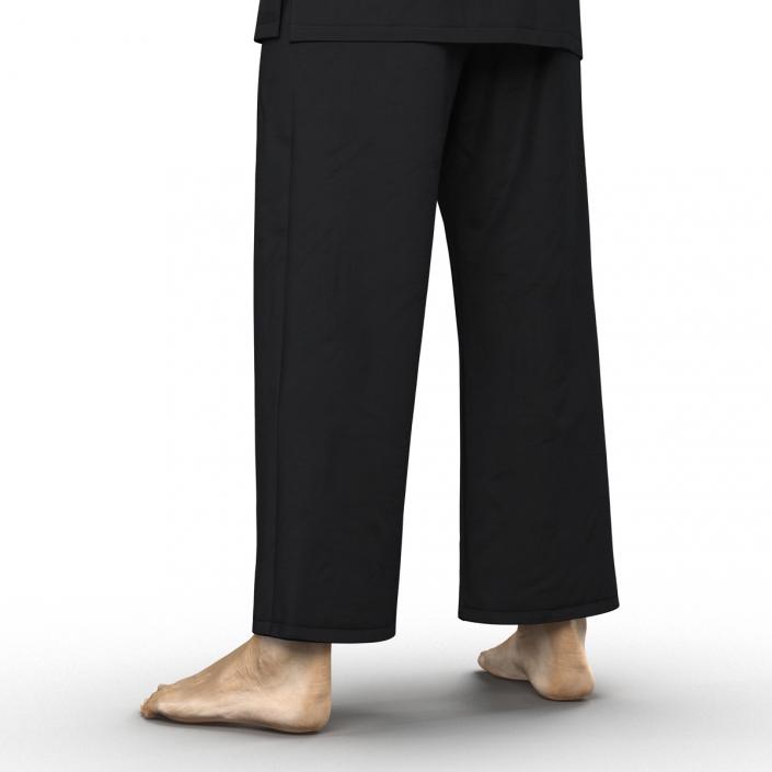 3D Japanese Karate Fighter Black Suit with Fur model