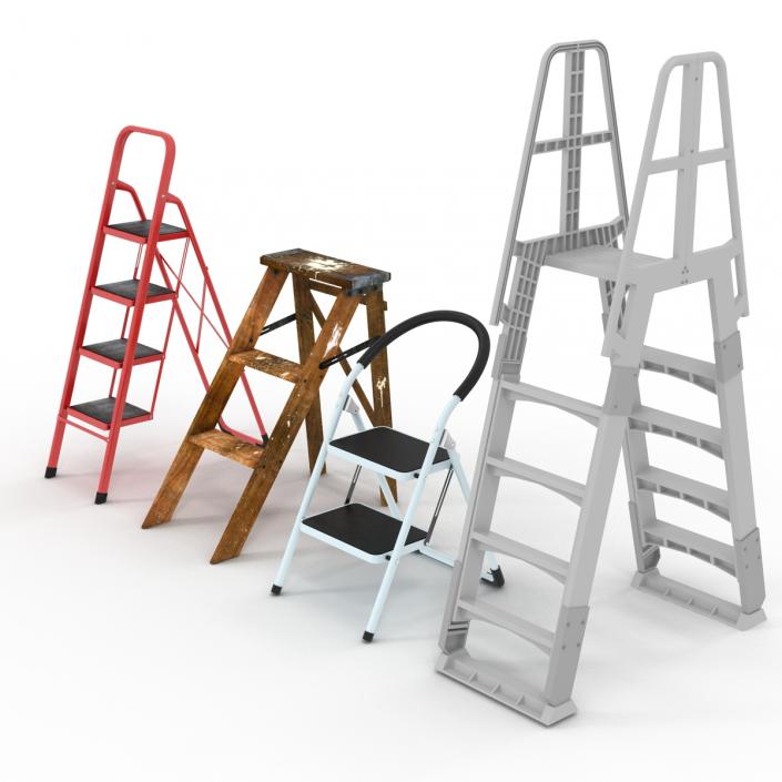 3D Step Ladders 3D Models Collection model