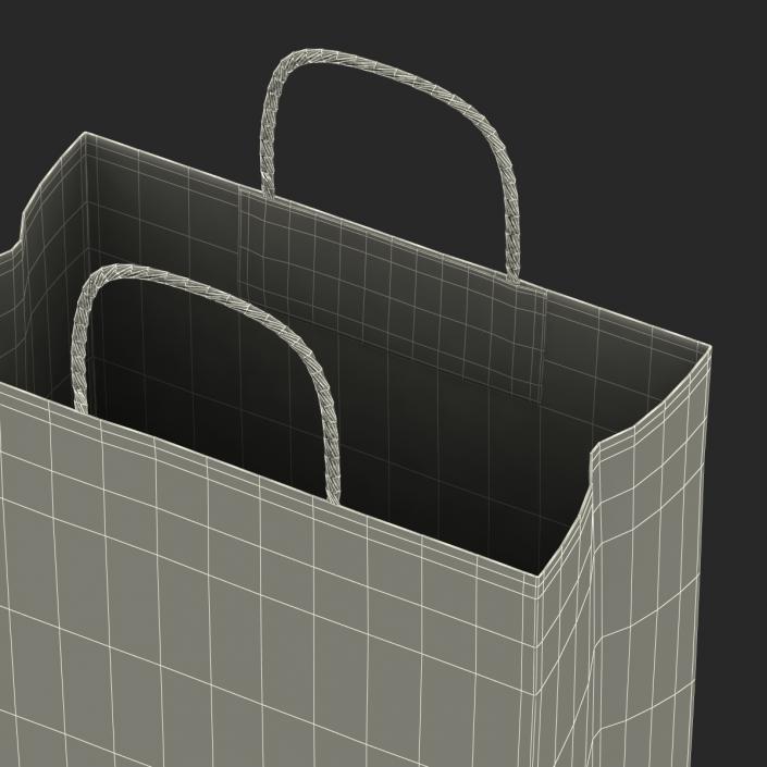 3D Handle Paper Shopping Bag White