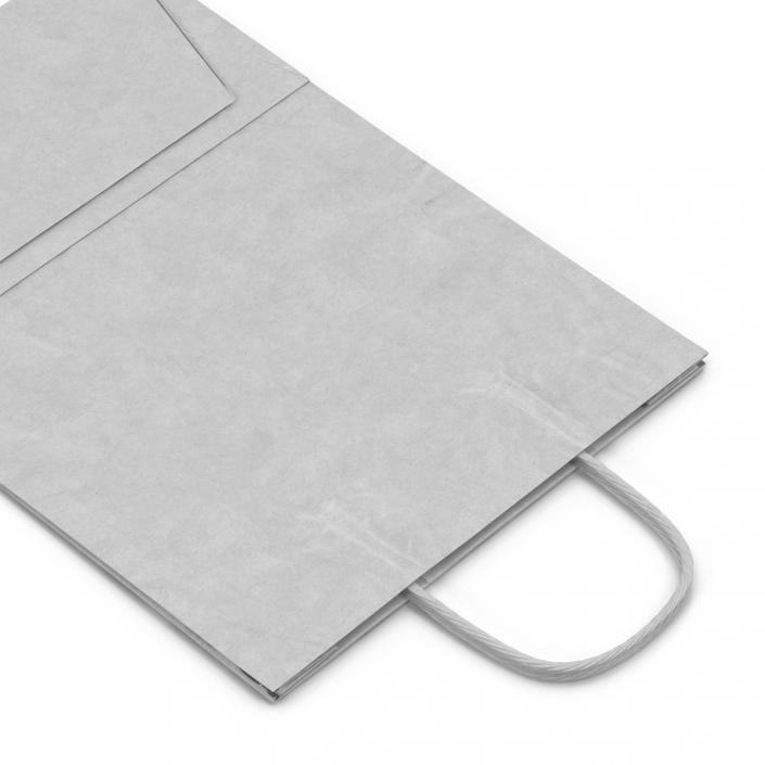 3D Handle Paper Shopping Bag White Folded model