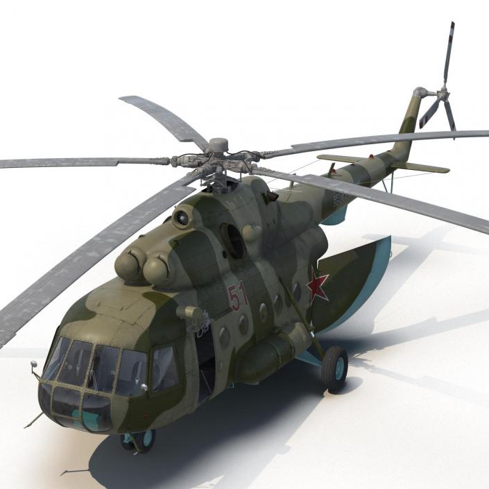 Mi-8 Hip Russian Millitary Medium Transport Helicopter 3D model