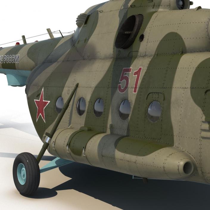 Mi-8 Hip Russian Millitary Medium Transport Helicopter 3D model