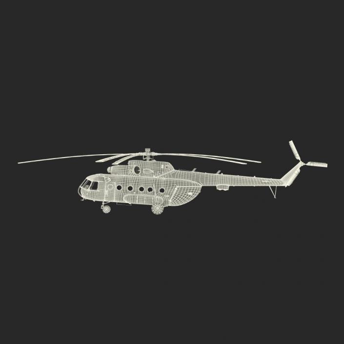 3D model Mil Mi-8 Hip Russian Medium Transport Helicopter Rigged