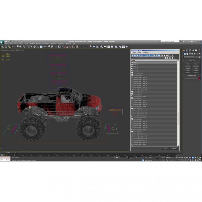 3D model Monster Truck Generic 2 Rigged
