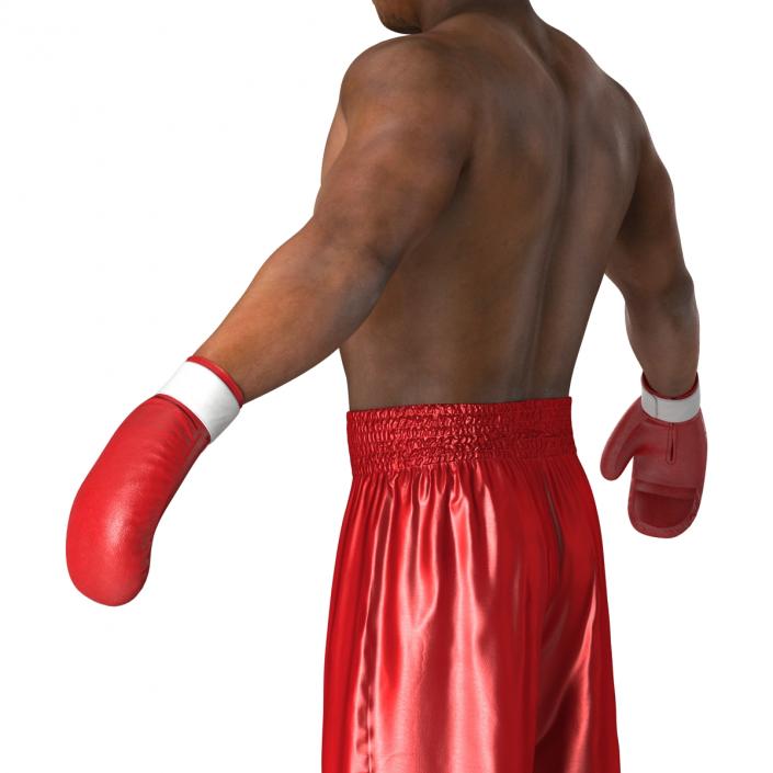 3D African American Boxer Red Suit 2 model