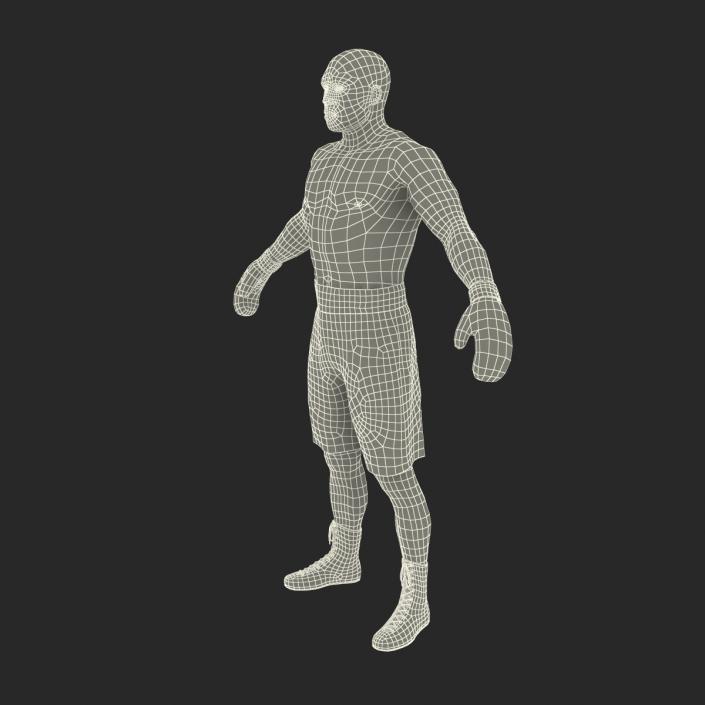 3D African American Boxer Red Suit 2 model