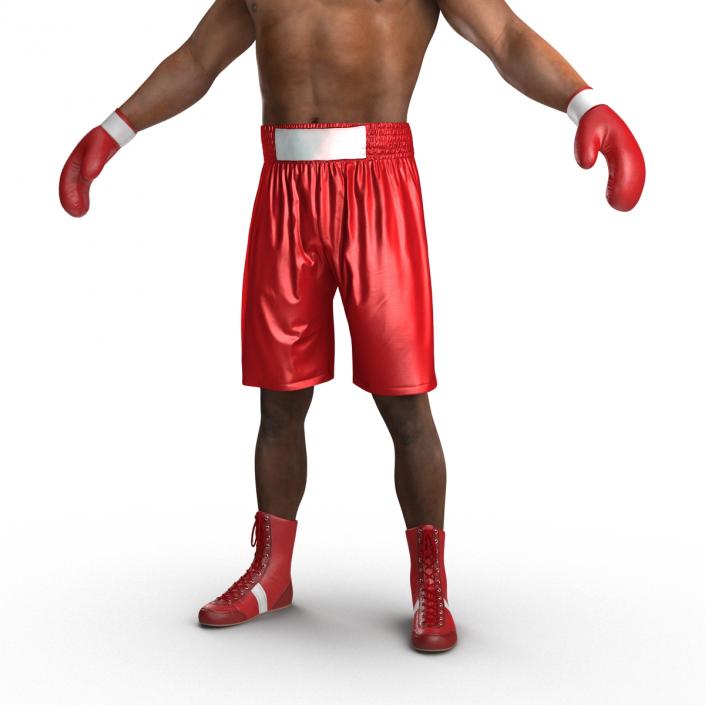 3D African American Boxer Red Suit