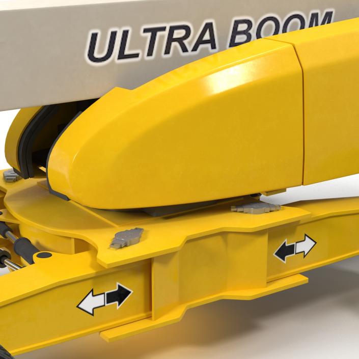 Telescopic Boom Lift Generic 4 Yellow Rigged 3D model