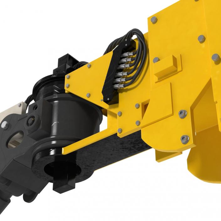 Telescopic Boom Lift Generic 4 Yellow Rigged 3D model