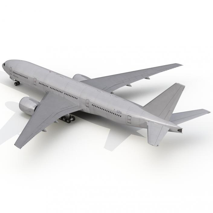 3D Boeing 777-200ER Generic Rigged