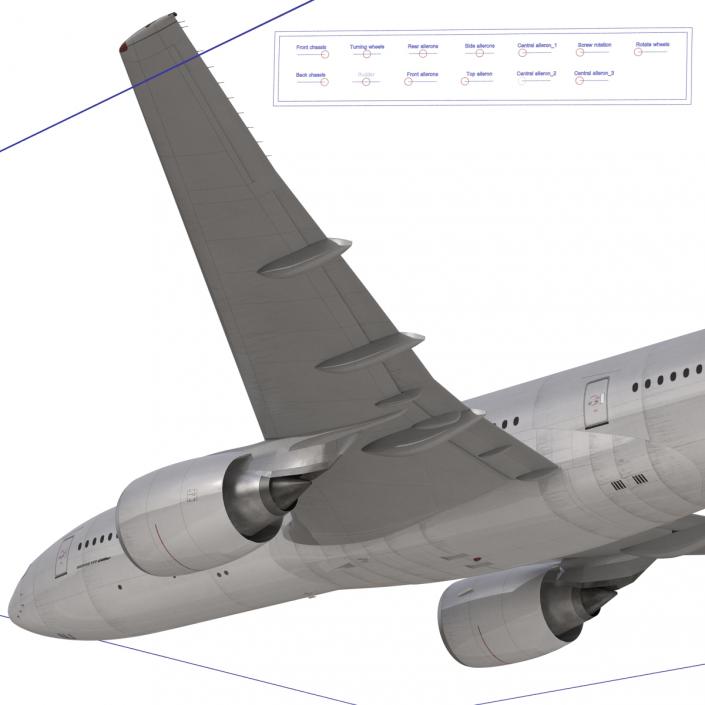 3D Boeing 777-200ER Generic Rigged