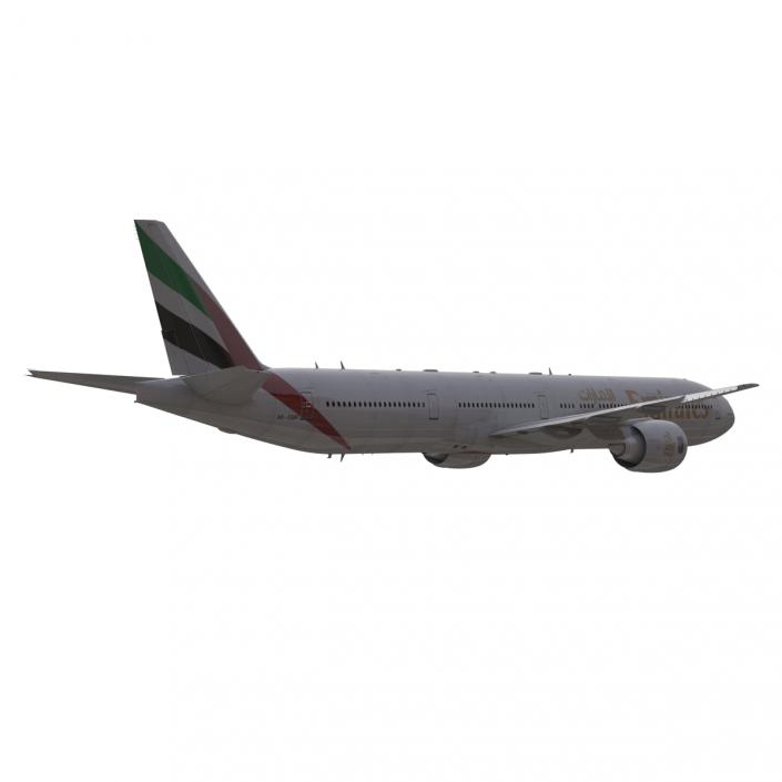 Boeing 777-300 Emirates Airlines Rigged 3D model
