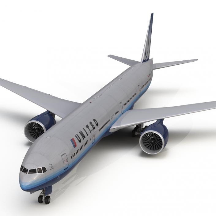 3D model Boeing 777-300 United Airlines