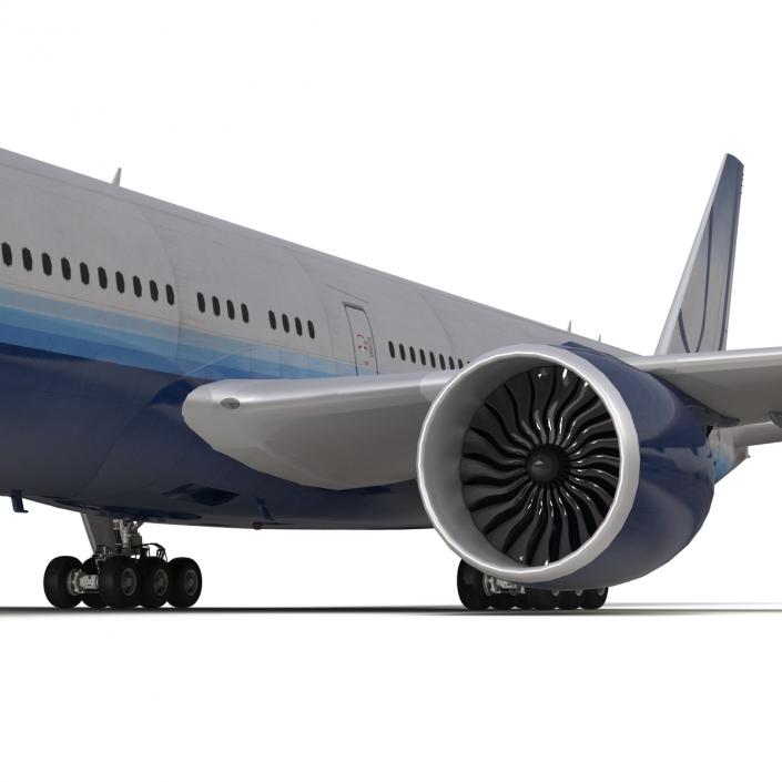 Boeing 777-300 United Airlines Rigged 3D