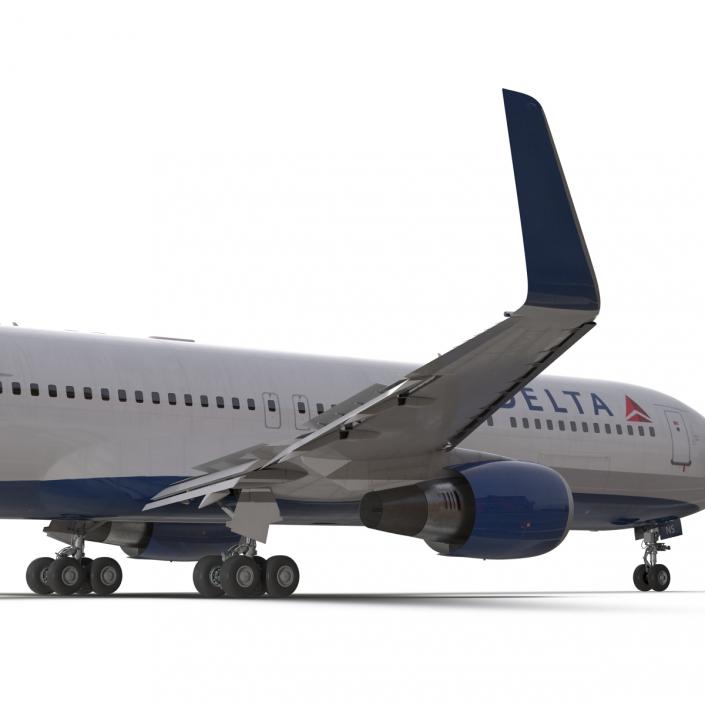 Boeing 767-300ER Delta Air Lines Rigged 3D model