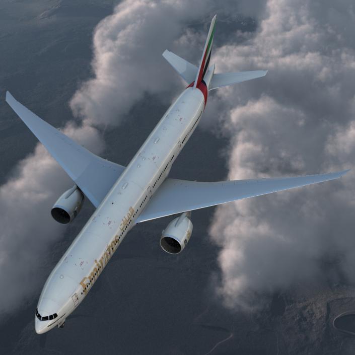 3D Boeing 777-300ER Emirates Airlines Rigged