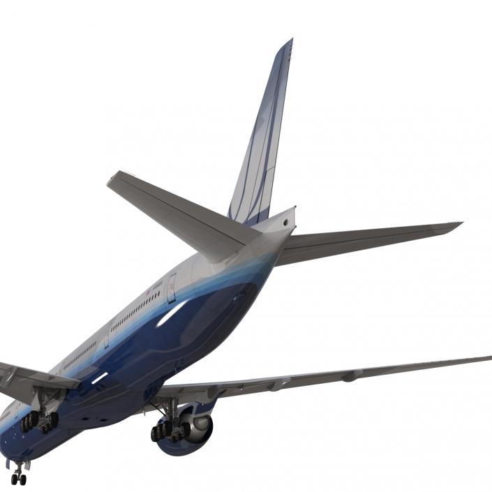 Boeing 777-300ER United Airlines Rigged 3D model