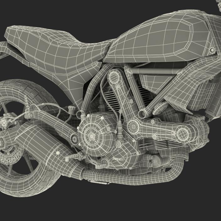 3D Motorcycle Ducati Scrambler Sixty2 Rigged