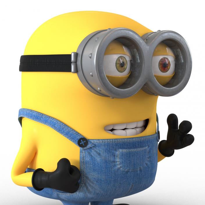 3D Short Two Eyed Minion Rigged model