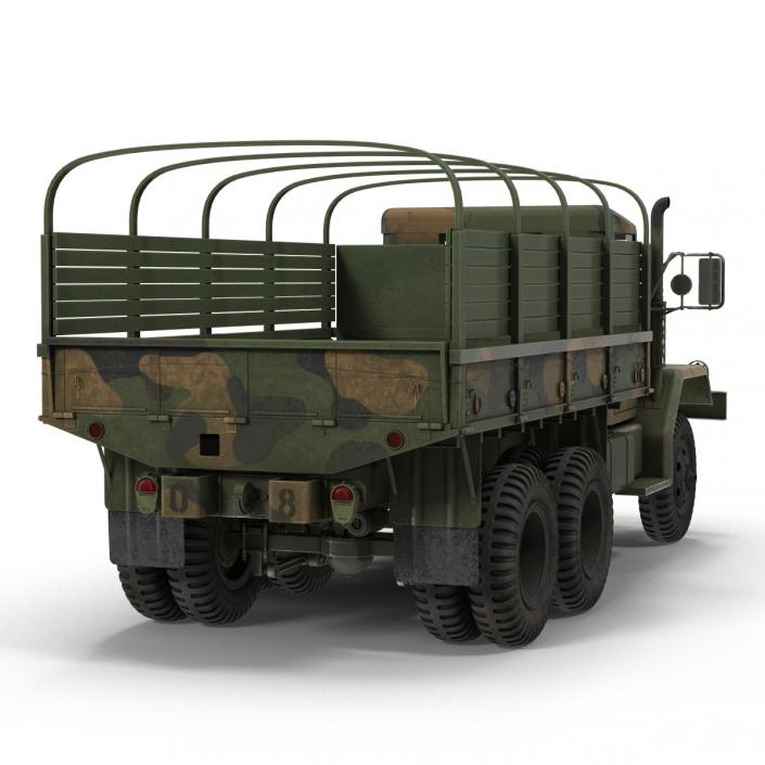 3D US Military Cargo Truck m35a2 Rigged Camo