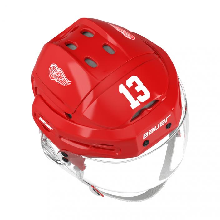3D Hockey Helmet Detroit Red Wings