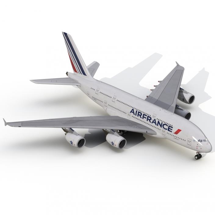 3D Airbus A380-800 Air France Rigged model