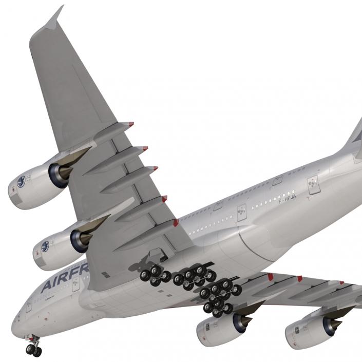 3D Airbus A380-800 Air France Rigged model