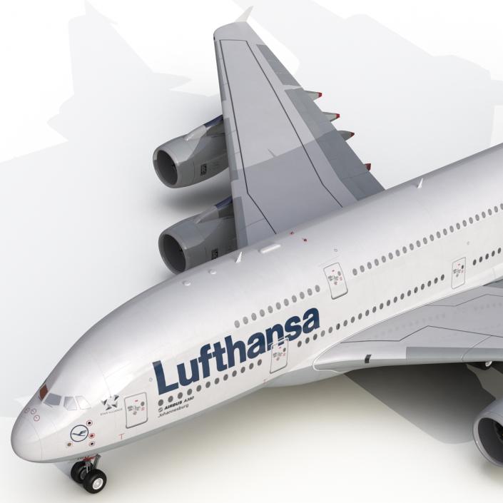 Airbus A380-800 Lufthansa Rigged 3D