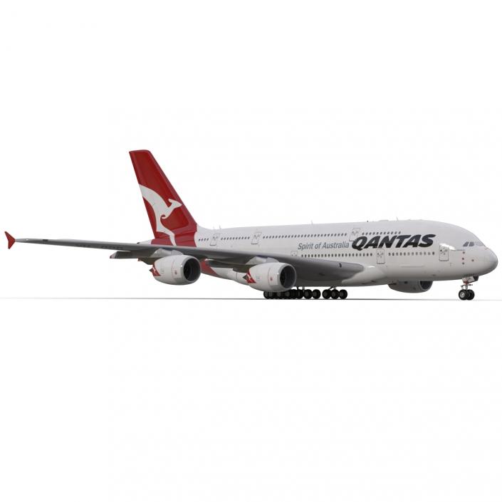 Airbus A380-800 Qantas Rigged 3D model