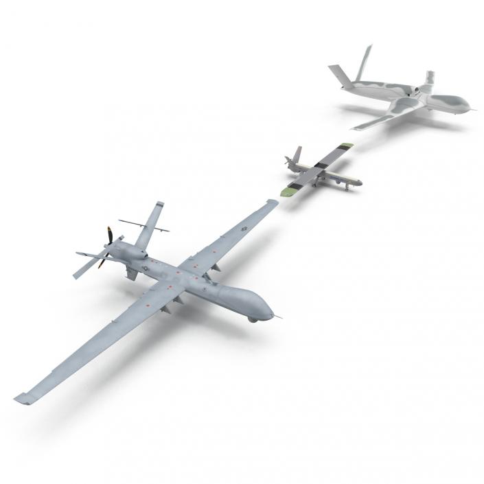 3D UAV Rigged 3 Collection model