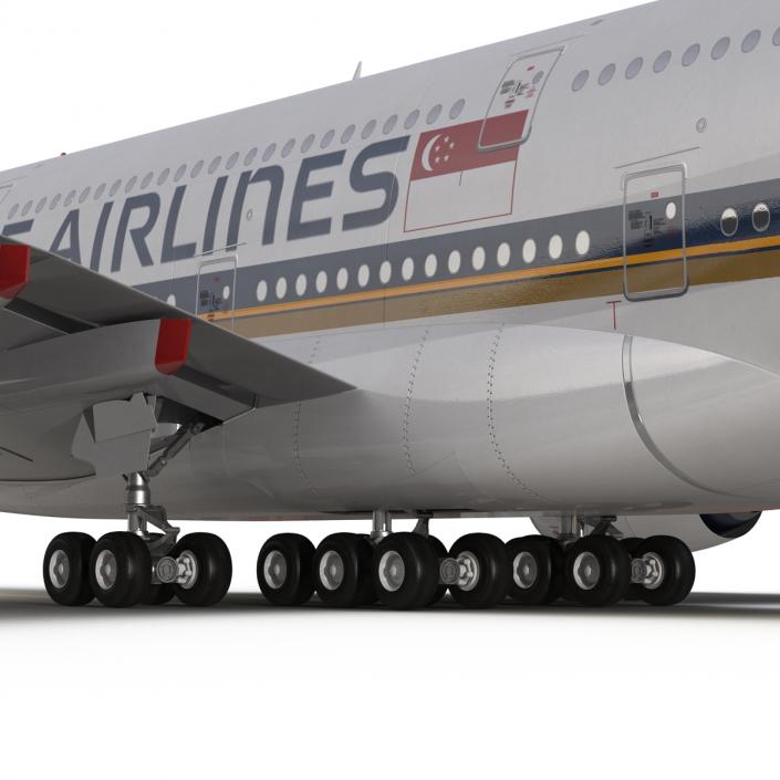 3D Airbus A380-800 Singapore Airlines Rigged