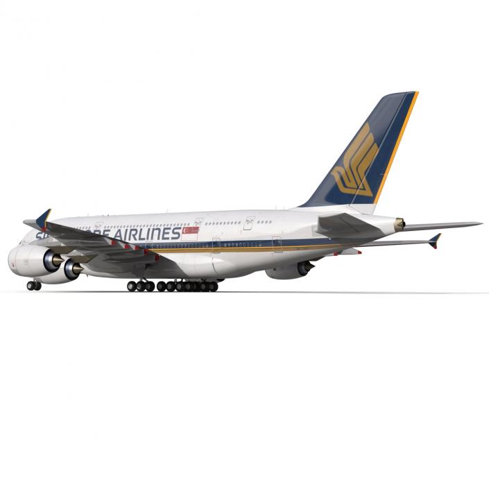 3D Airbus A380-800 Singapore Airlines Rigged