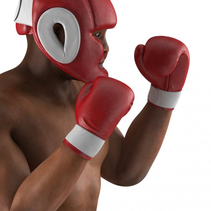 3D African American Boxer Red Suit Pose 2 model