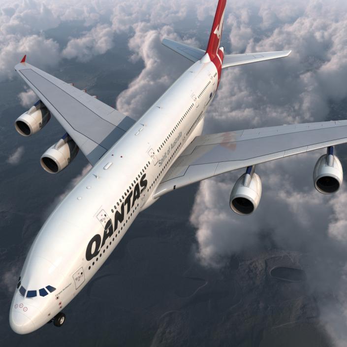 Airbus A380-900 Qantas 3D