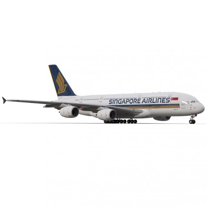 3D Airbus A380-900 Singapore Airlines Rigged