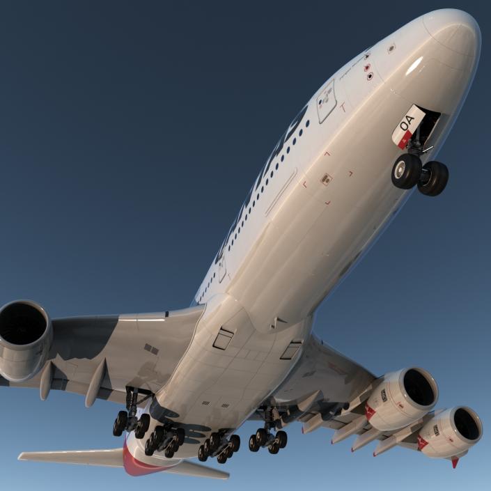 Airbus A380-900 Qantas Rigged 3D model