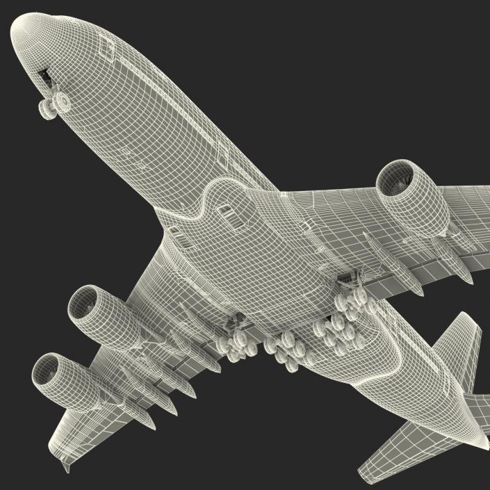 Airbus A380-900 Qantas Rigged 3D model