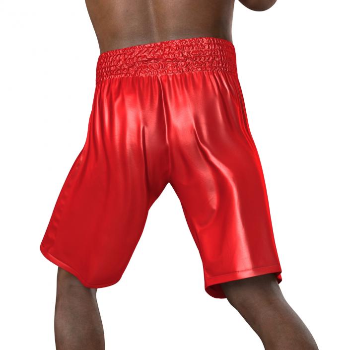 3D African American Boxer Red Suit Pose 3 model