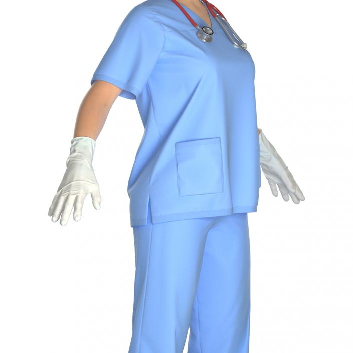 3D model Asian Female Surgeon