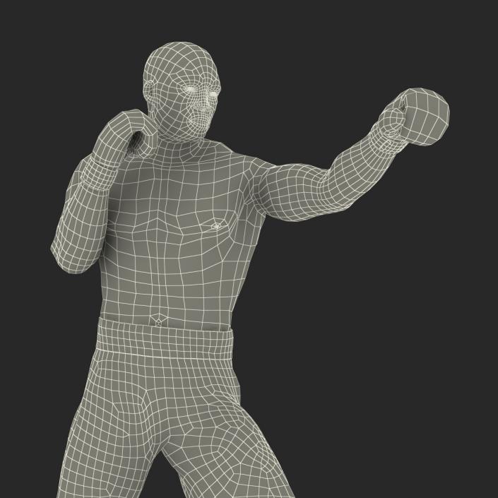 3D model African American Boxer 2 Red Suit Pose 3