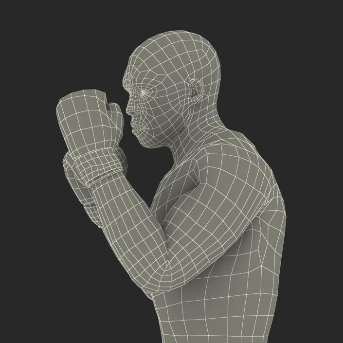 3D model African American Boxer 2 Red Suit Pose 2