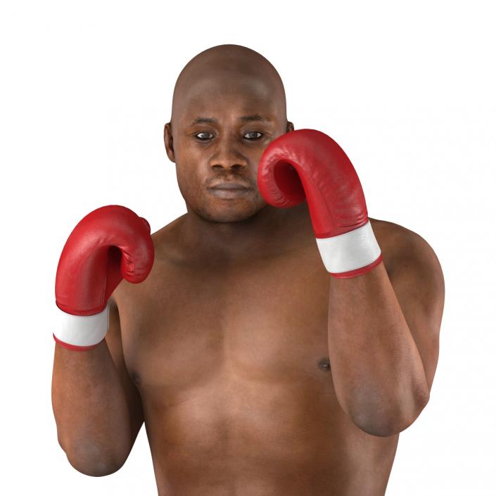 3D model African American Boxer 2 Red Suit Pose 2
