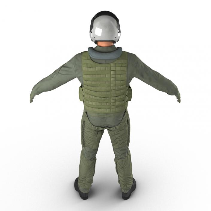 3D US Military Jet Fighter Pilot Rigged