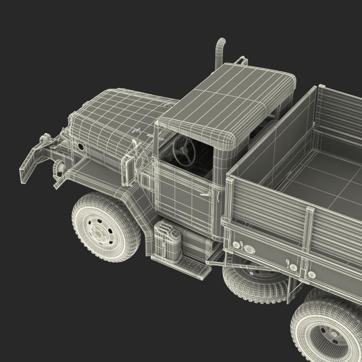 3D Military Cargo Truck m35a2 Rigged model