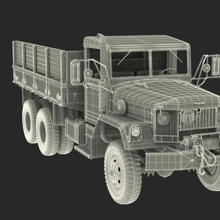 3D Military Cargo Truck m35a2 Rigged model