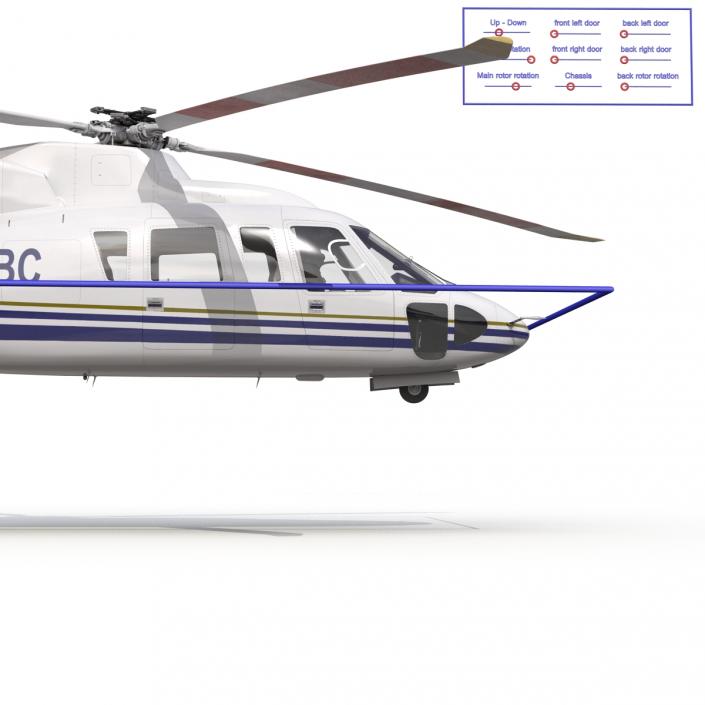 3D model Helicopter Sikorsky s76 Rigged