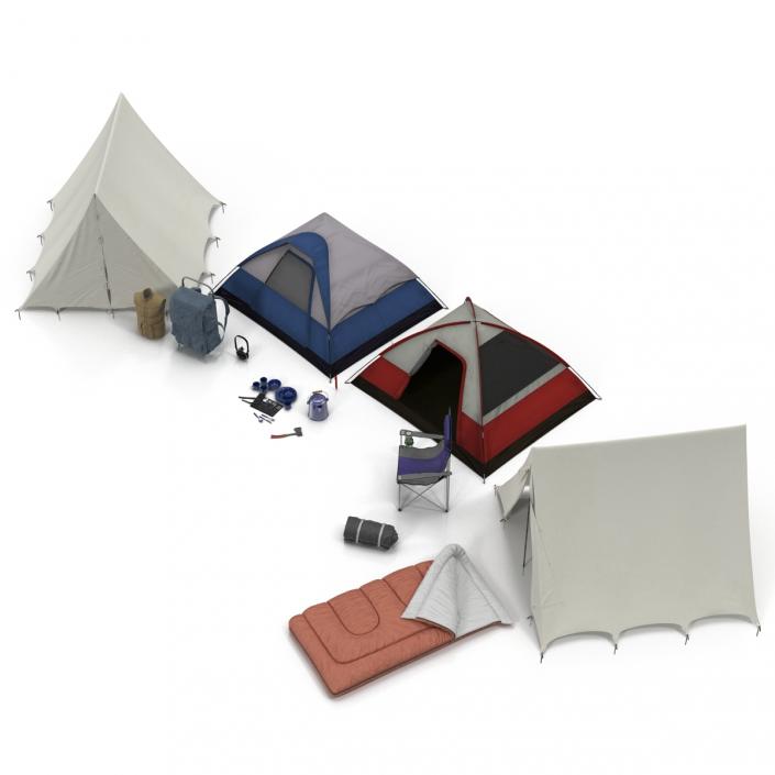3D Camping Equipment 3D Models Collection model
