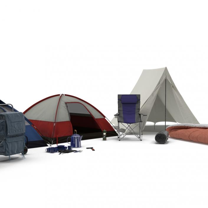 3D Camping Equipment 3D Models Collection model