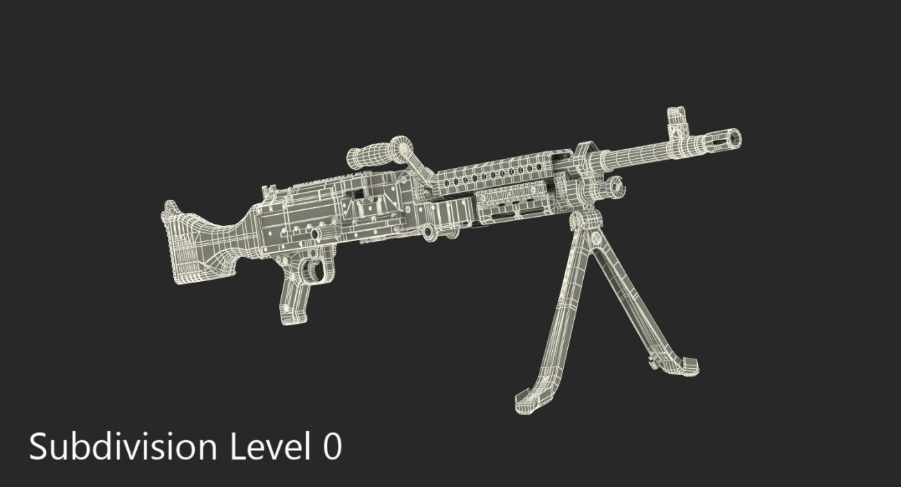 US Machine Gun M240 3D model